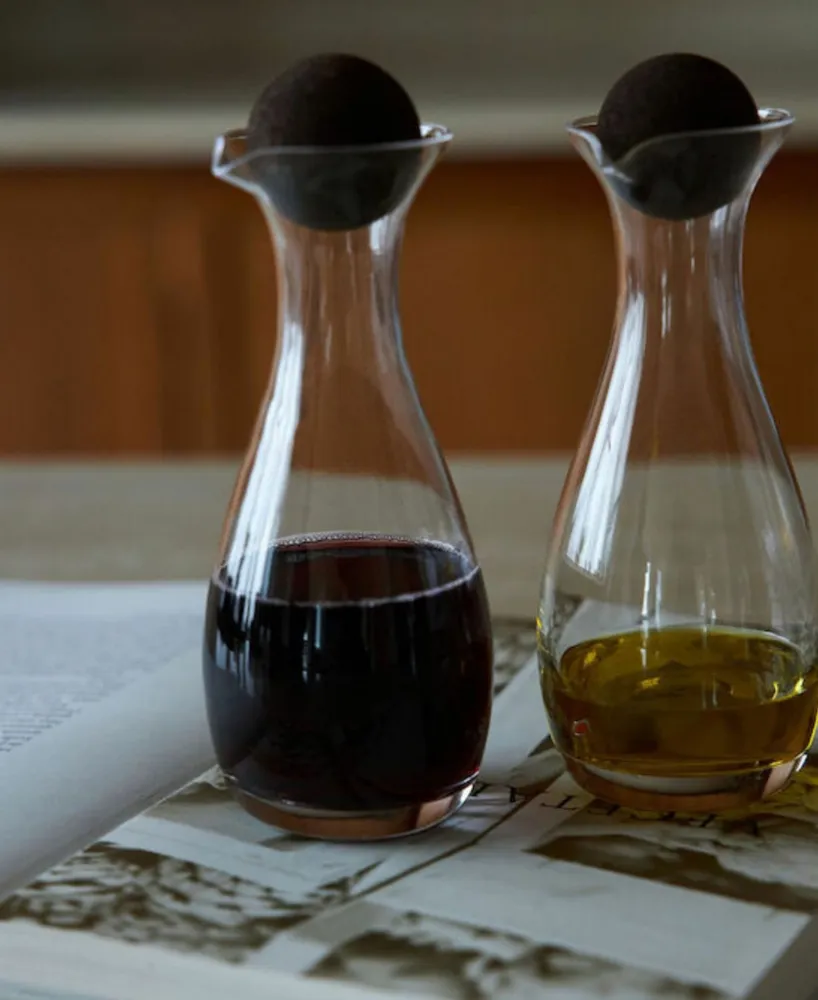 Sagaform Nature Oil and Vinegar Bottles with Cork Stoppers, Set of 2