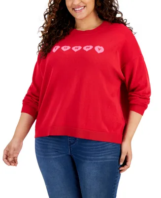 Tommy Hilfiger Plus Long-Sleeve Heart Sweater