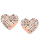 Effy Diamond Pave Heart Stud Earrings (5/8 ct. t.w.) in 14k Rose Gold