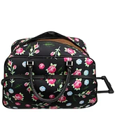 World Traveler Floral 21-Inch Carry-On Rolling Duffel Bag