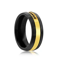 Metallo Black & Gold w/ Cz, Tungsten Ring