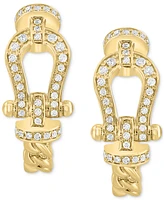 Effy Diamond Horseshoe Buckle Hoop Earrings (1/4 ct. t.w.) in 14k Gold