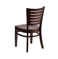 Emma+Oliver Slat Back Wooden Restaurant Dining Chair