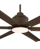 Casa Vieja 65" Ultra Breeze Modern Industrial Outdoor Ceiling Fan with Dimmable Led Light Remote Control Oil Rubbed Bronze Wet Rated for Patio Exterio