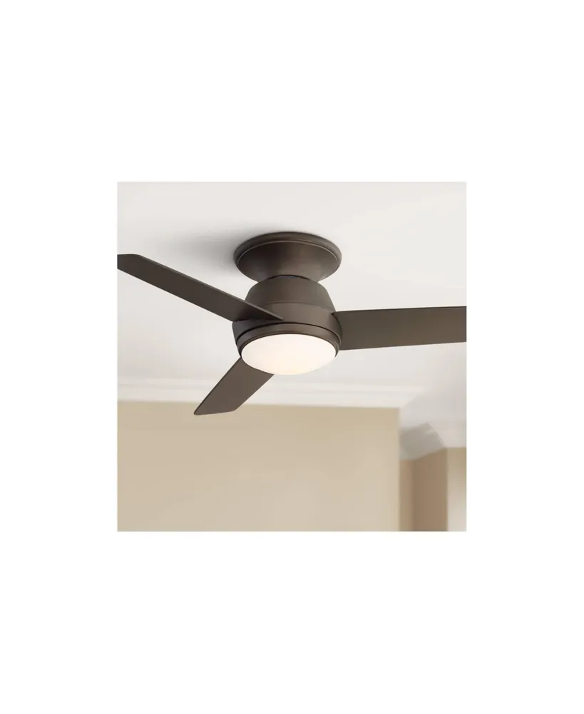 44" Marbella Breeze Modern Indoor Hugger Ceiling Fan with Dimmable Led Light Remote Control Bronze Opal Glass for Living Kitchen House Bedroom Family