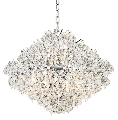 Vienna Full Spectrum Essa Chrome Pendant Chandelier Lighting 20" Wide Modern Crystal Balls Diamond Glass 16