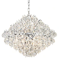 Vienna Full Spectrum Essa Chrome Pendant Chandelier Lighting 20" Wide Modern Crystal Balls Diamond Glass 16