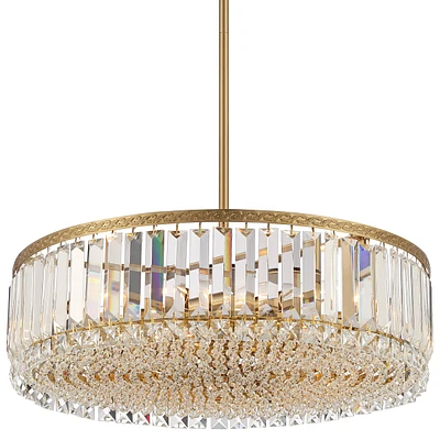 Stiffel Ella 20 1/4" Wide Soft Gold Crystal 5-Light Drum Pendant