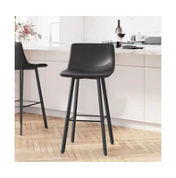Oretha Set Of 2 Modern Upholstered Stools With Contoured