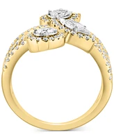 Effy Diamond Marquise, Oval, & Pear Triple Row Statement Ring (1 ct. t.w.) Ring in 14k Two-Tone Gold