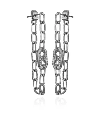 Vince Camuto Silver-Tone Cable Chain Link Dangle Drop Earrings