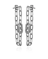 Vince Camuto Silver-Tone Cable Chain Link Dangle Drop Earrings