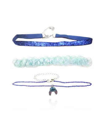 Disney Lilo & Stitch Necklace Trio - 3-Piece Choker Necklace Set with 1 Stretch Necklace and 2 12"+3" Necklaces