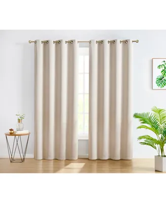 Hlc.me Oxford Blackout Curtains for Bedroom, Noise Reduction Thermal Insulated Window Curtain Grommet Panels