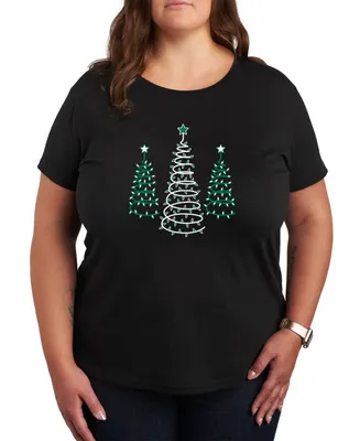 Air Waves Trendy Plus Christmas Trees Graphic T-shirt
