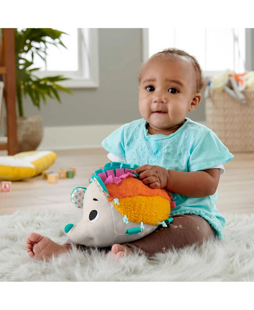 Fisher Price Cuddle and Snuggle Hedgehog Newborn Plush Sensory Toy - Multi