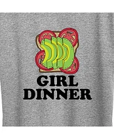 Hybrid Apparel Trendy Plus Girl Dinner Graphic T-shirt