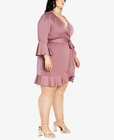 City Chic Plus Estelle Wrap Dress