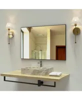 Simplie Fun 36x24 Inches Modern Bathroom Mirror With Aluminum Frame Vertical Or Horizontal Hanging