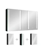 Simplie Fun 50x30 Inch Led Bathroom Medicine Cabinet Surface Mount Double Door Lighted Medicine Cabinet