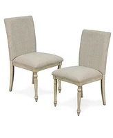 Martha Stewart Fiona 19.5" Wide 2 Piece Fabric Upholstered with Turned Wood Legs Dining Chair