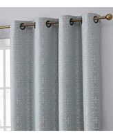 Hlc.me Mia Moroccan Tile 100% Complete Blackout Heavy Thermal Insulated Heat/Cold/Uv Absorbing Grommet Curtain Drapery Panels for Bedroom & Living Roo