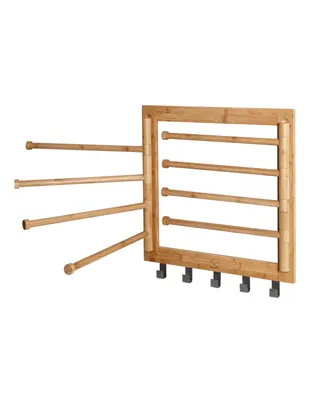 Honey Can Do Wall-Mounted Bamboo Swivel-Arm Clothes Drying Rack