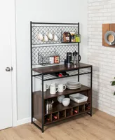 Honey Can Do Multi-Purpose Kitchen Bakers Rack with Wine Storage