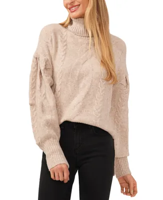 CeCe Women's Cable-Knit Turtleneck Sweater