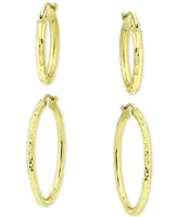 Giani Bernini 2-Pc. Set Textured Small Hoop Earrings, Created for Macy's