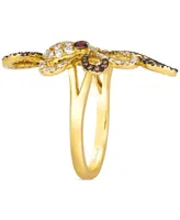 Le Vian Chocolate Diamond & Nude Diamond (7/8 ct. t.w.) & Passion Ruby (1/20 ct. t.w.) Octopus Ring in 14k Gold