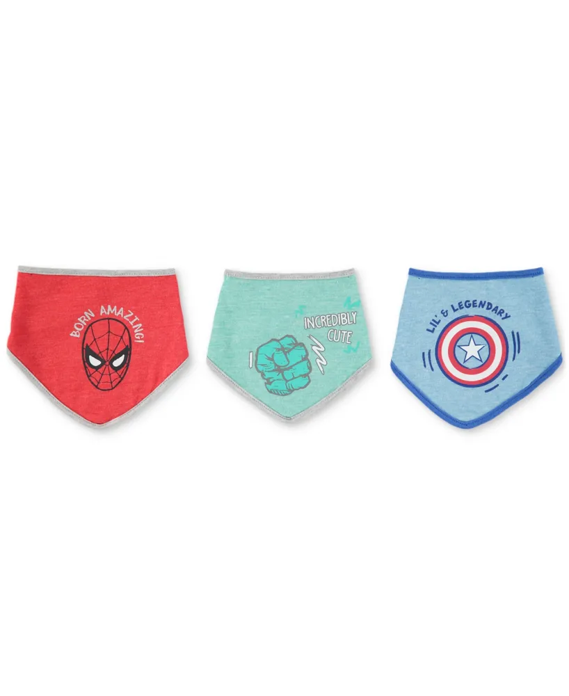 Happy Threads Baby Boys Marvel Bandana Bibs, Pack of 3