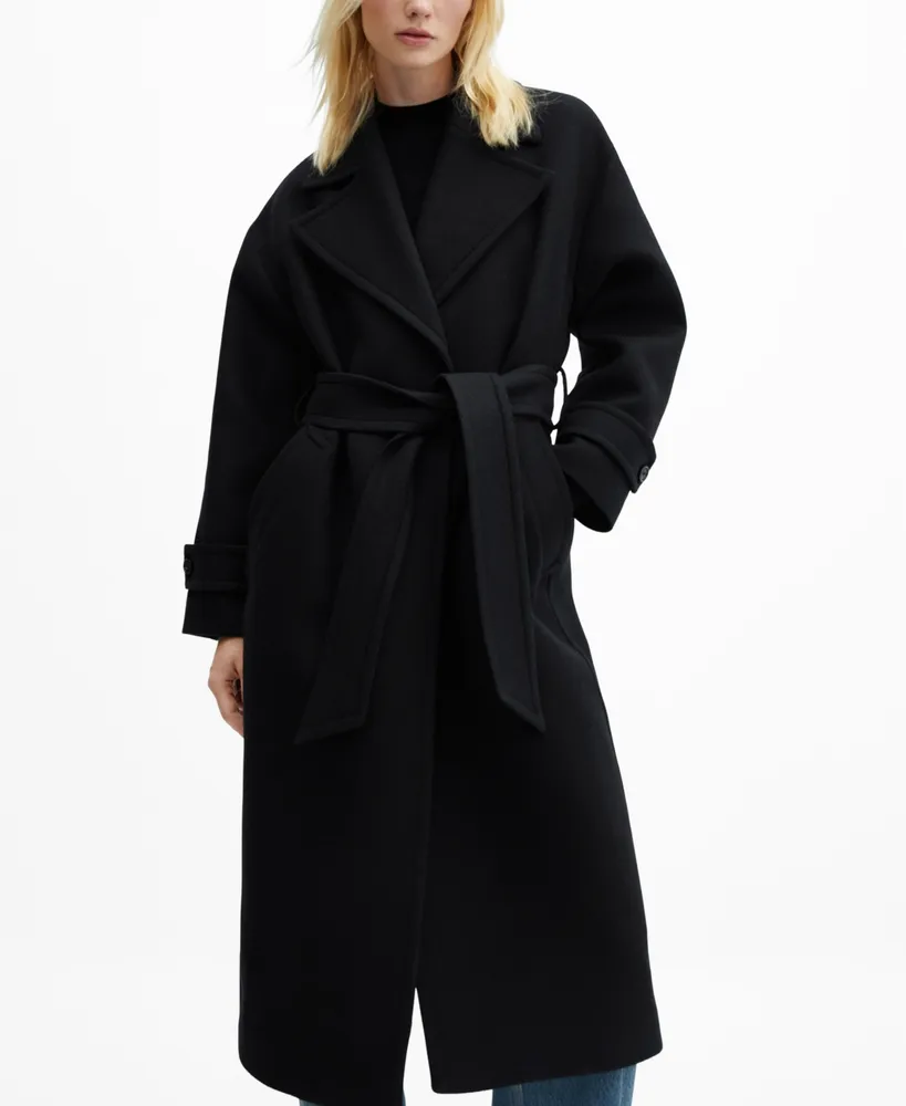 Mango Women's Wide Lapel Wool-Blend Coat