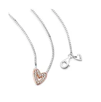 Pandora Moments 14K Rose Gold-Plated Sparkling Cubic Zirconia Freehand Heart Necklace