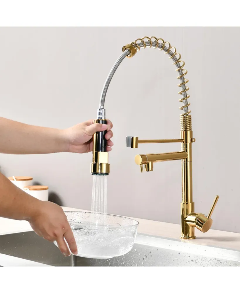 Simplie Fun Commercial Pull Down Kitchen Sink Faucet Single Handle Modern Kitchen Faucets