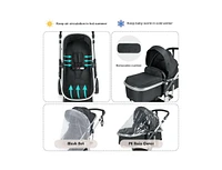 Folding Aluminum Infant Reversible Stroller with Diaper Bag