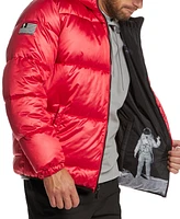 Space One Men's Nasa-Inspired Reversible Two-in-One Puffer Jacket with Astronaut Interior