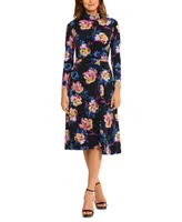 Maggy London Women's Printed Knit Mock Neck Dress