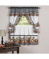 GoodGram Mason Jars Cottage Style Country Farmhouse Cafe Kitchen Curtain Swag & Tiers Set