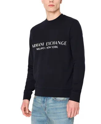 A|X Armani Exchange Men's Regular-Fit Milano/New York Crewneck Sweatshirt