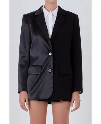 Women's Satin Suit Blazer