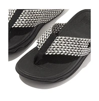 FitFlop Women's Surfa Multi-Tone Webbing Toe-Post Sandals