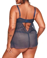 Ismelka Women's Plus-Size Unlined Babydoll Lingerie