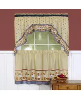 Kate Aurora Fat Chef Cucina Rod Pocket Cafe Kitchen Curtain Tier and Swag Valance Set