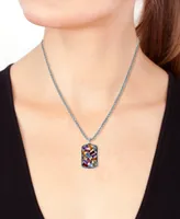 Effy Multi-Gemstone Scattered Cluster 18" Pendant Necklace (2-1/20 ct. t.w.) in Sterling Silver