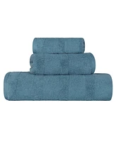 Superior Roma Ribbed Turkish Cotton Quick-Dry Solid Assorted Highly Absorbent Towel Piece Set