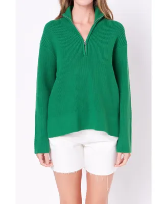 Women's Zip Collared Sweater