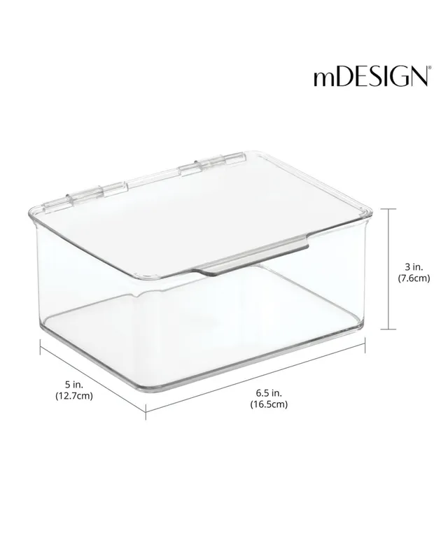 MDesign Divided Plastic Drawer Storage Organizer Container Bin, 2 Pack,  Clear