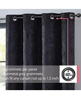 Hlc.me Redmont Lattice Pattern Thick Soft Thermal Insulated Energy Efficient Room Darkening Privacy Blackout Grommet Curtain Panels for Living Room