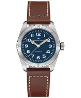 Hamilton Women's Swiss Automatic Khaki Field Expedition Leather Strap Watch 37mm